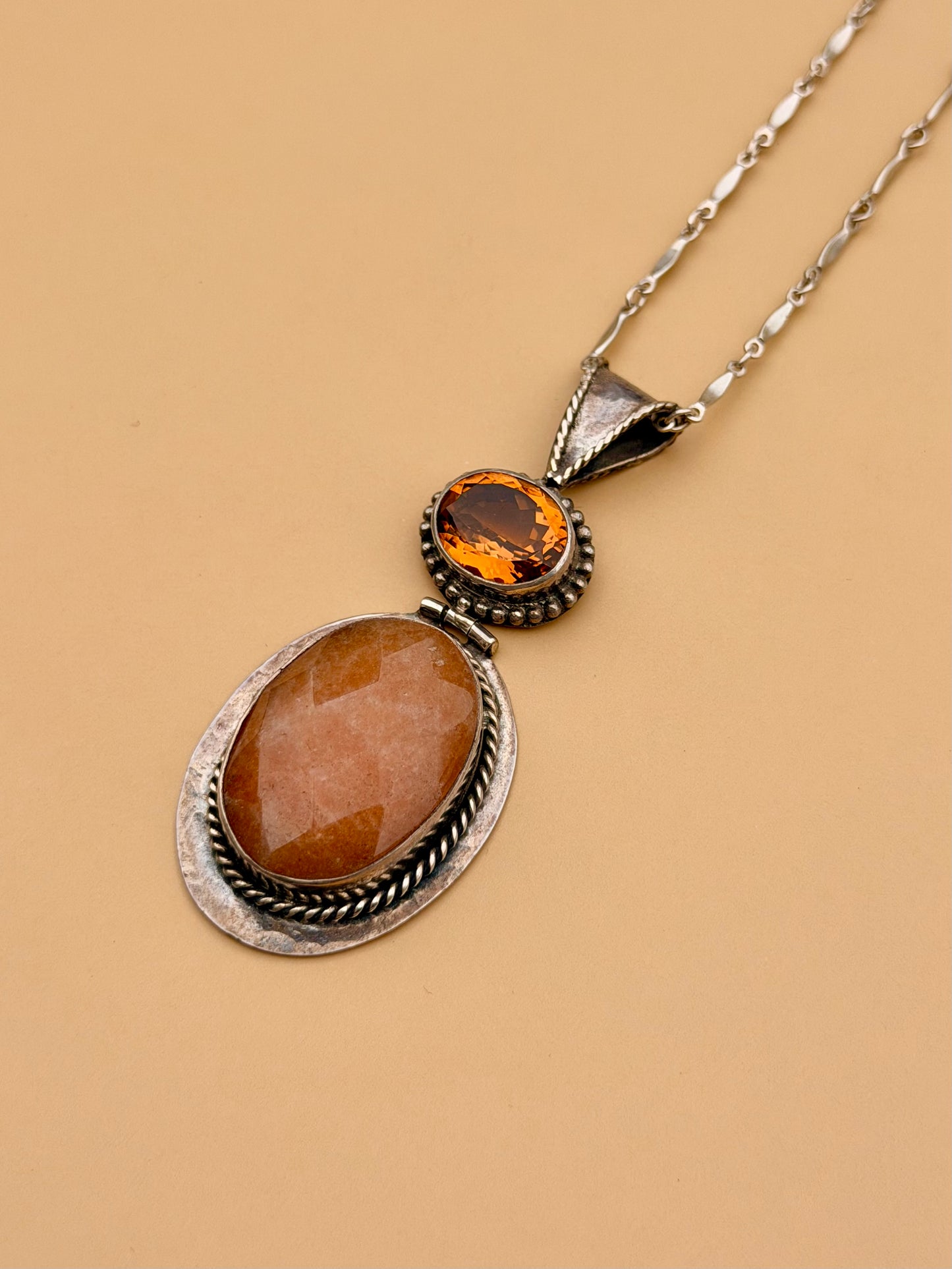 Carnelian & Bear Quartz Necklace