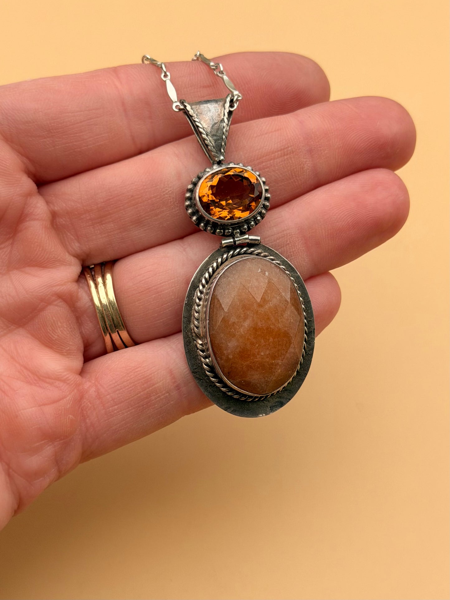 Carnelian & Bear Quartz Necklace