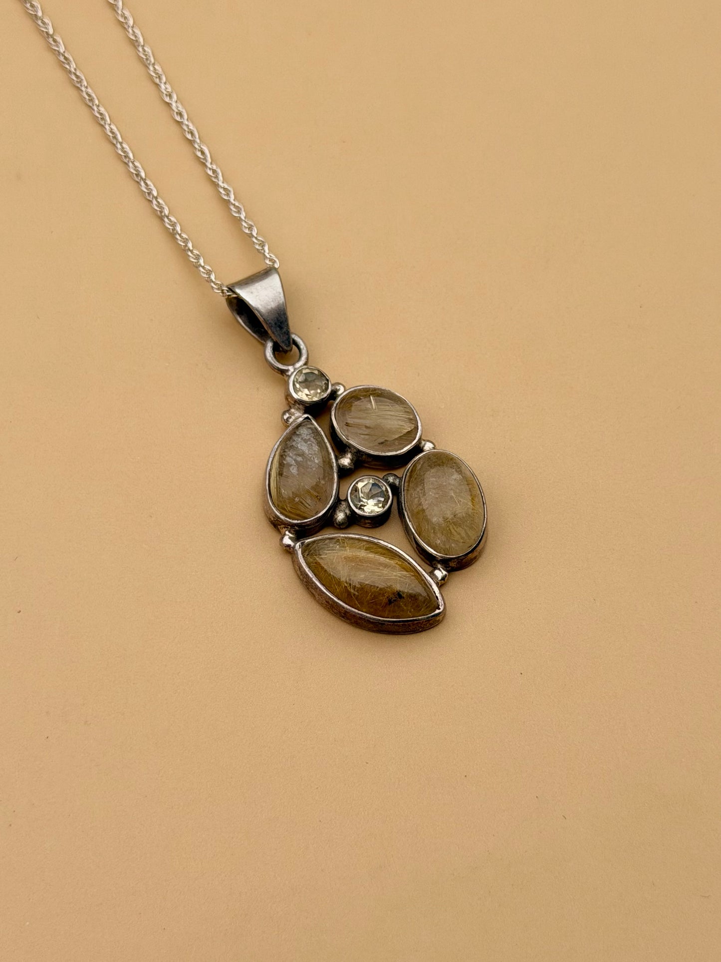 Citrine & Rutilated Quartz Necklace