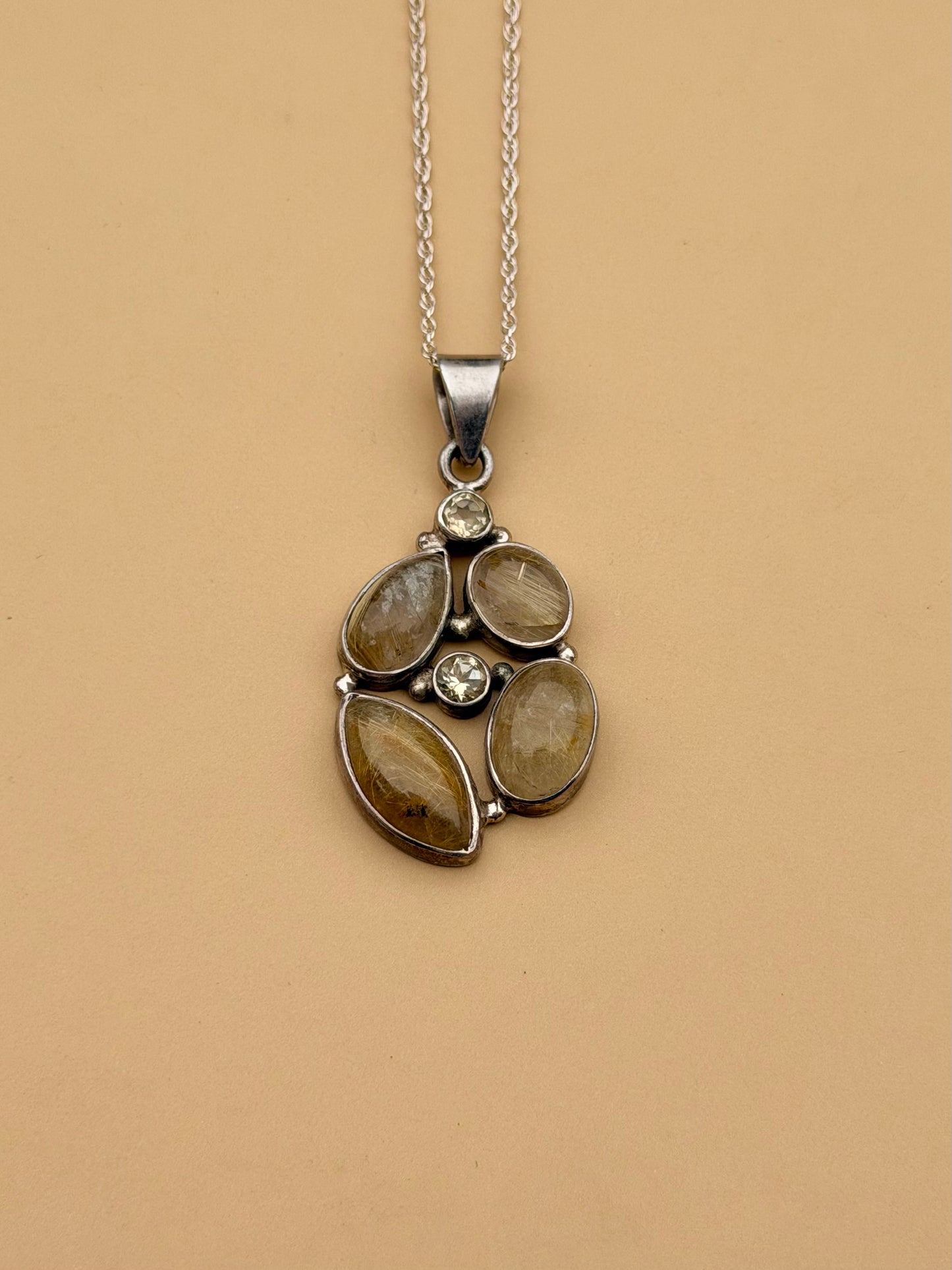 Citrine & Rutilated Quartz Necklace