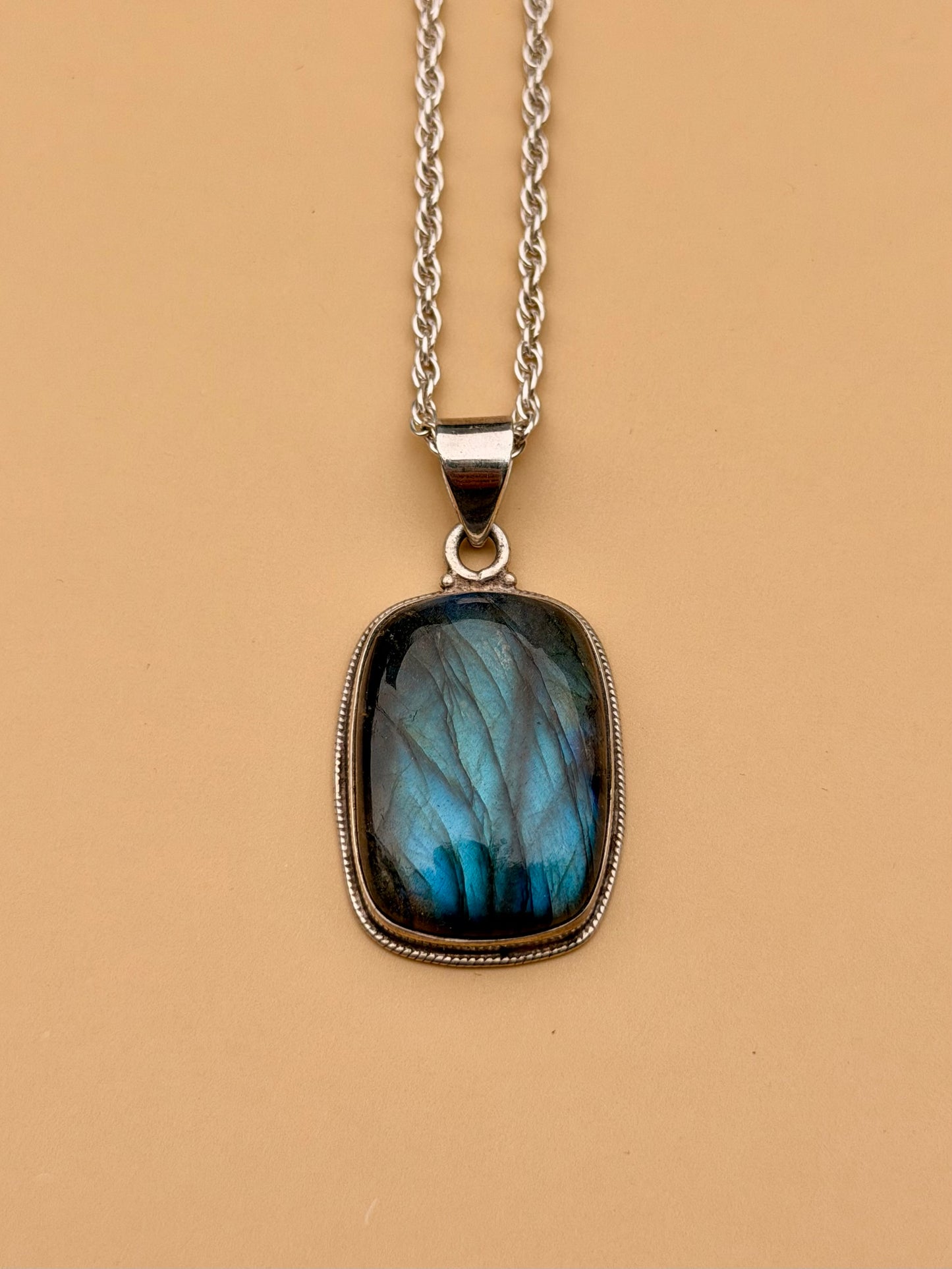 Labradorite Rectangular Necklace