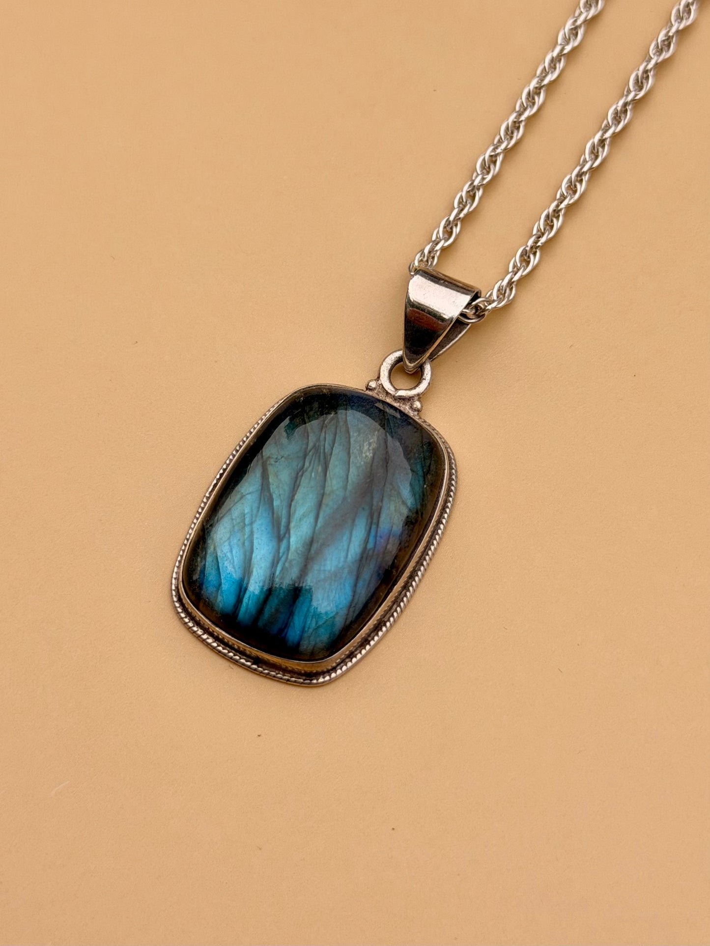 Labradorite Rectangular Necklace