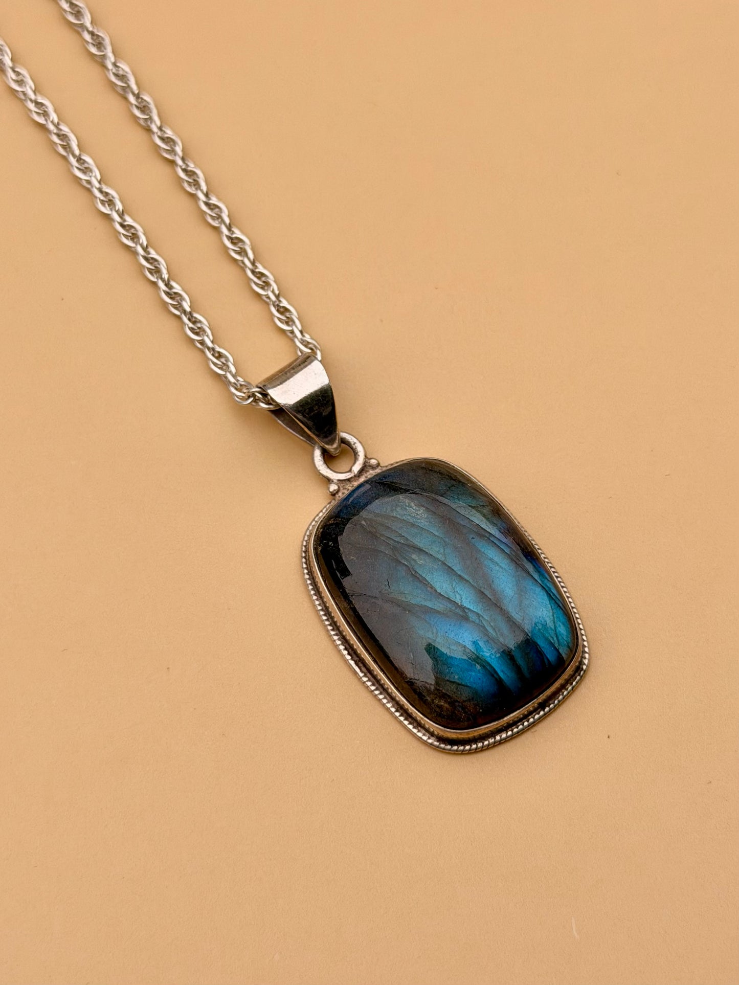 Labradorite Rectangular Necklace