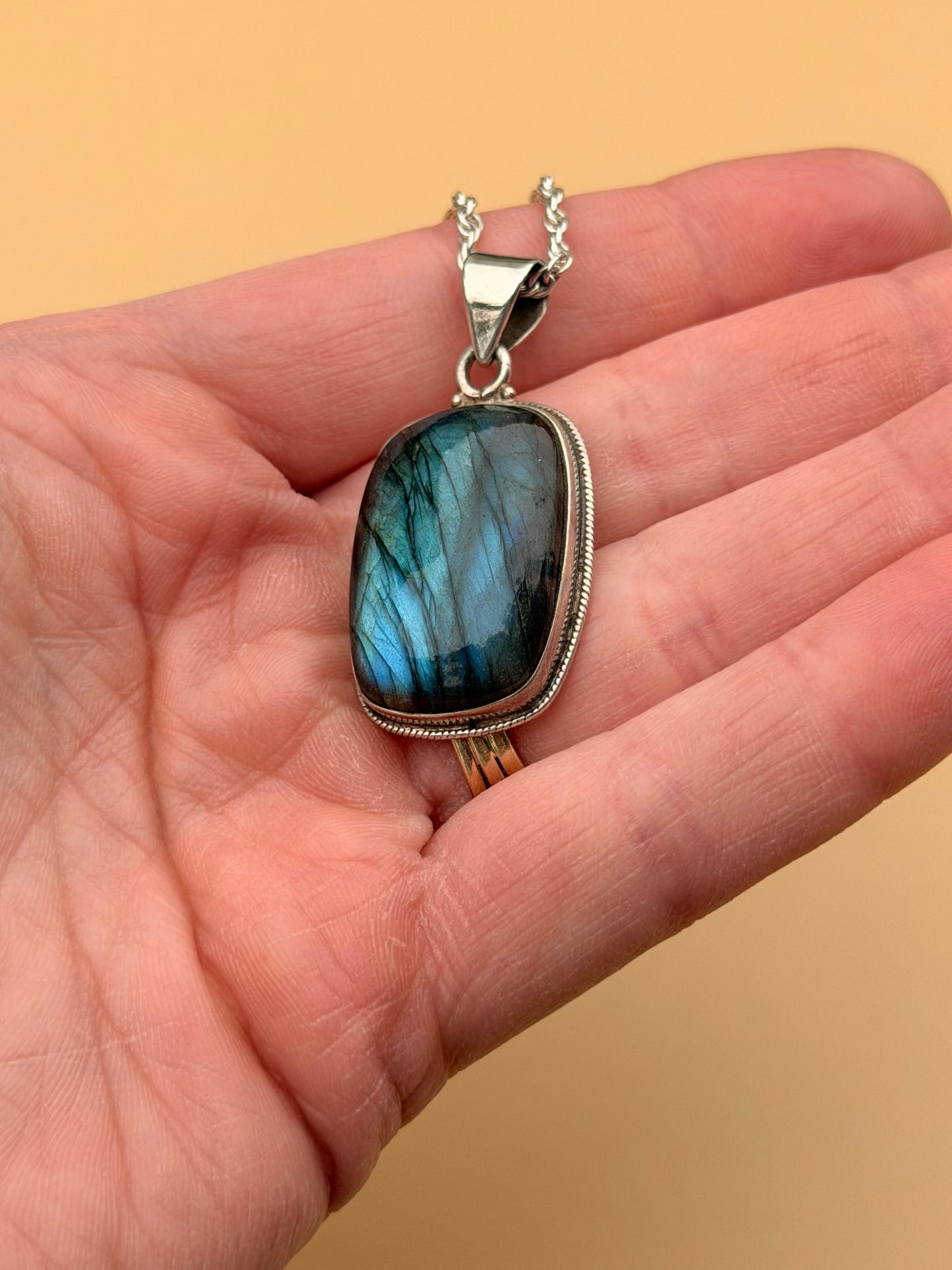 Labradorite Rectangular Necklace