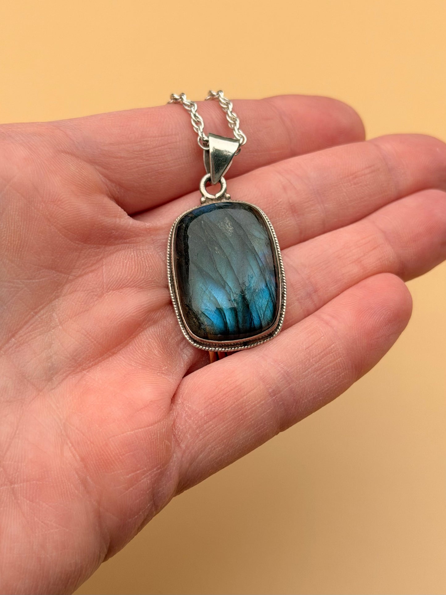Labradorite Rectangular Necklace