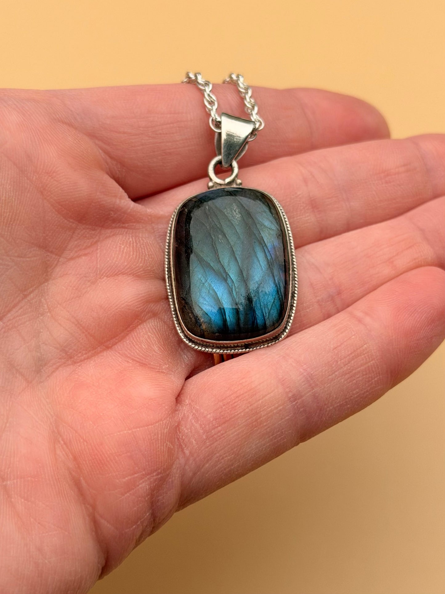 Labradorite Rectangular Necklace