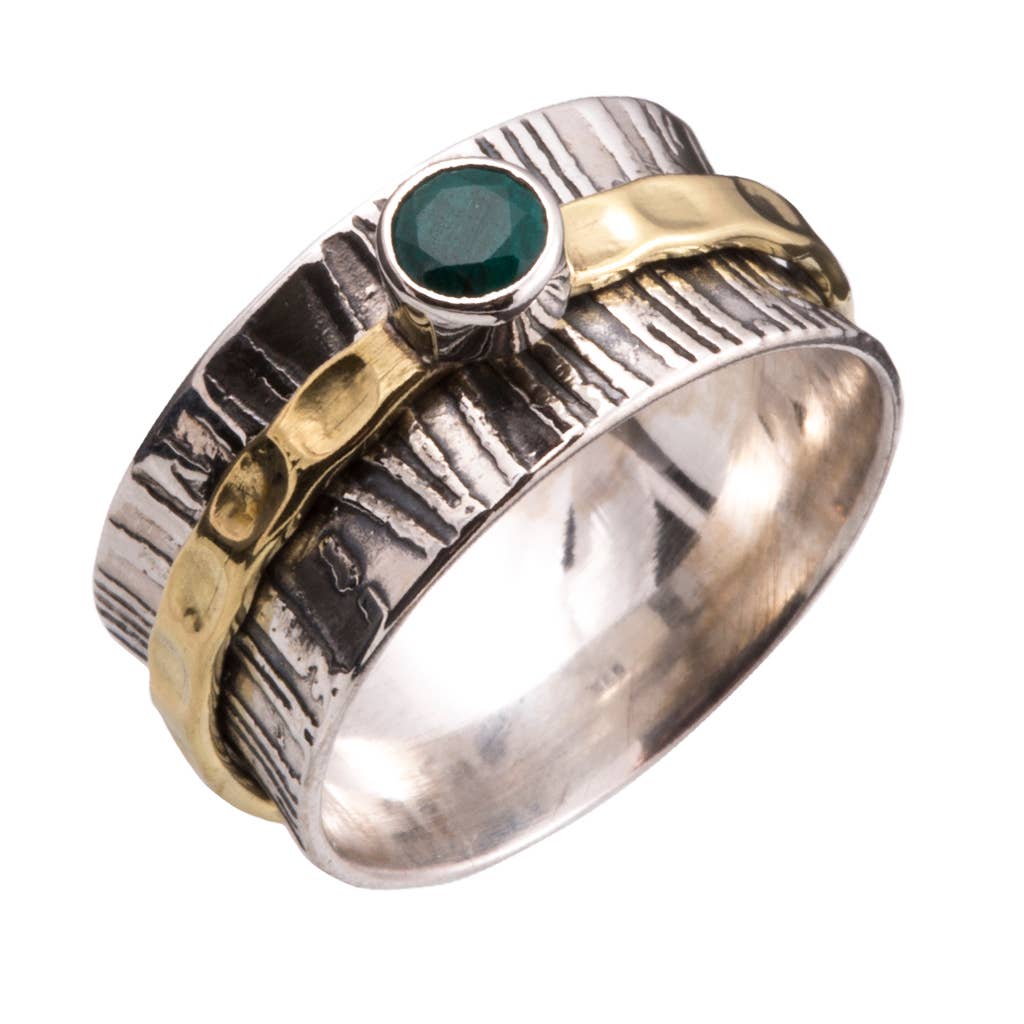 Alms Emerald Spinner Ring: 9