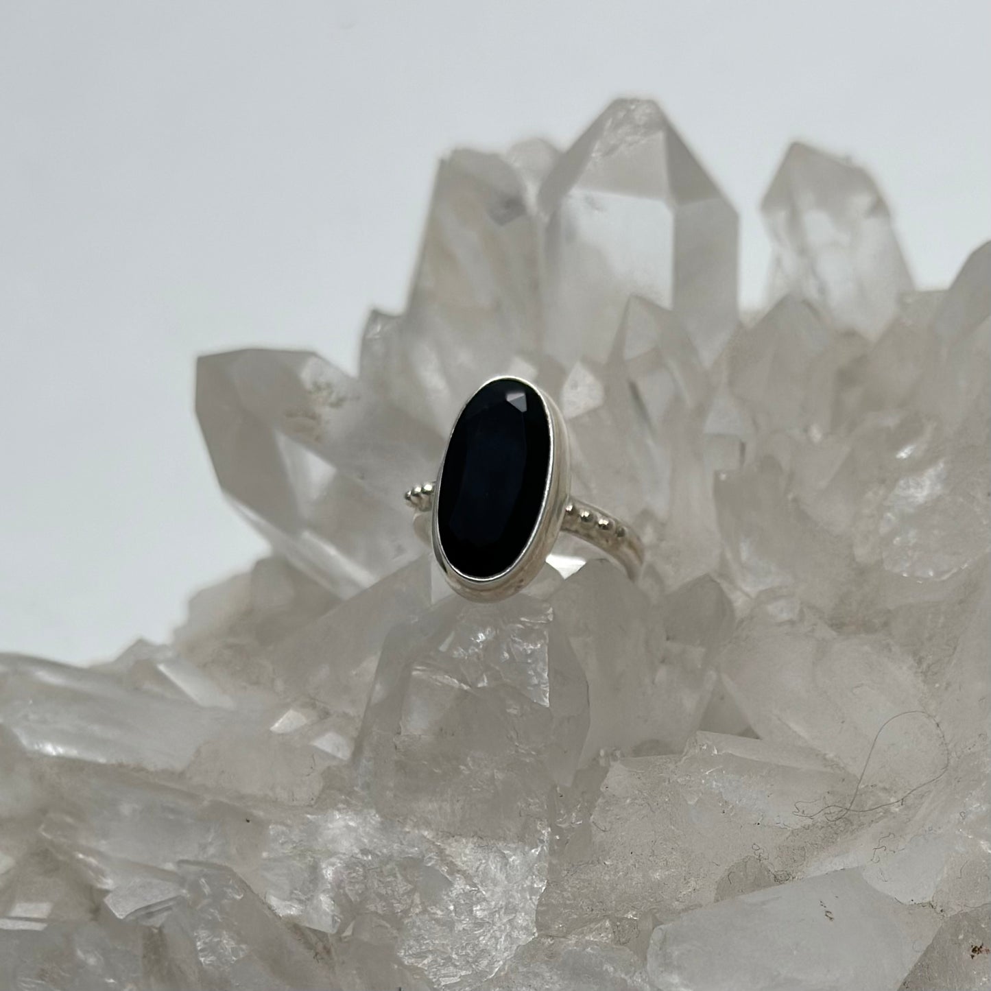 Faceted Onyx Ring