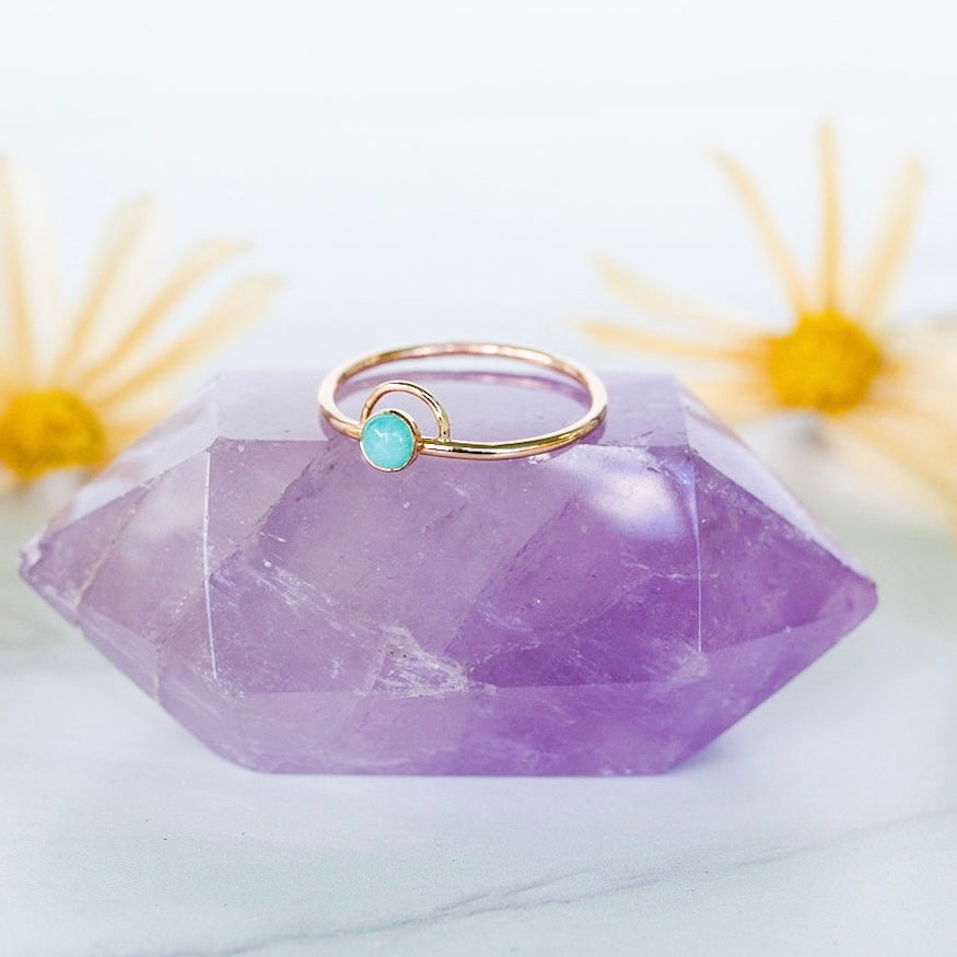 Load image into Gallery viewer, Amazonite Arc Ring
