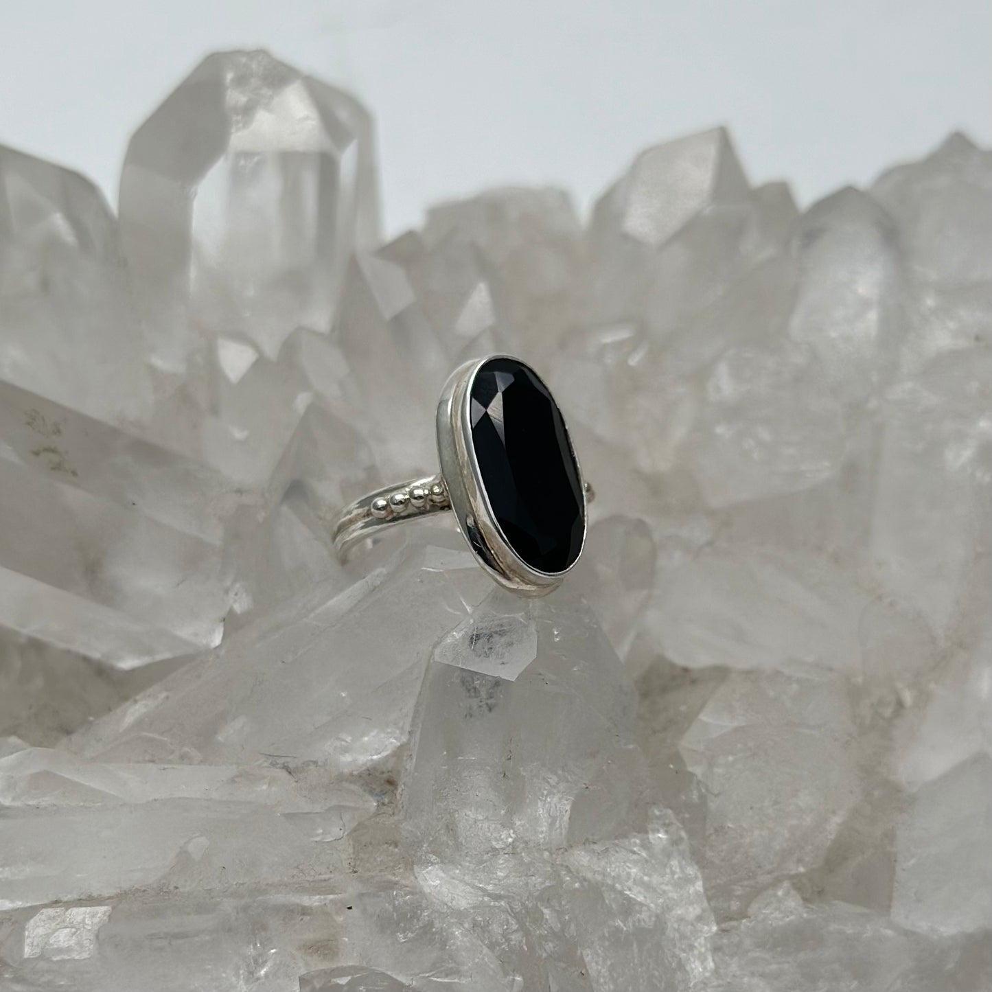 Faceted Onyx Ring