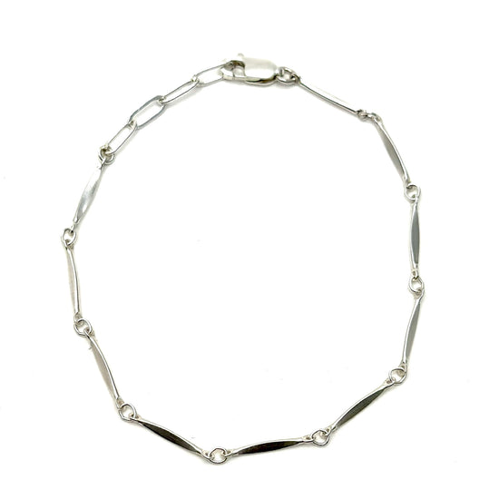 Silver Long Bar Bracelet