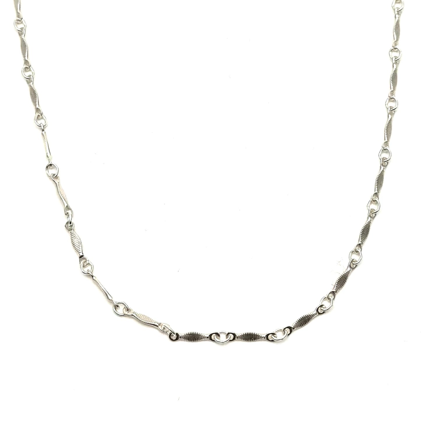 Silver Antique Mini Bar Necklace