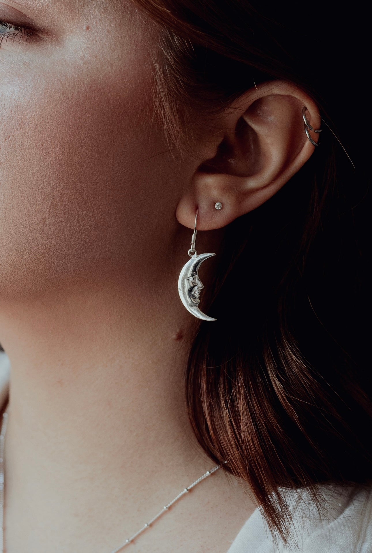 Crescent Moon Dangle Earrings – Meraki Lifestyle Store