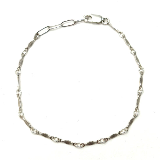 Silver Antique Mini Bar Bracelet