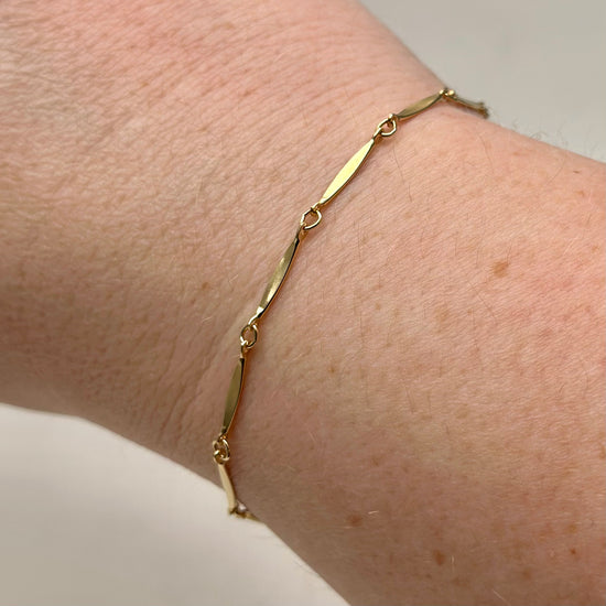 Gold Long Bar Bracelet