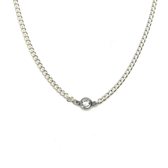 Load image into Gallery viewer, Amelia CZ Silver Necklace
