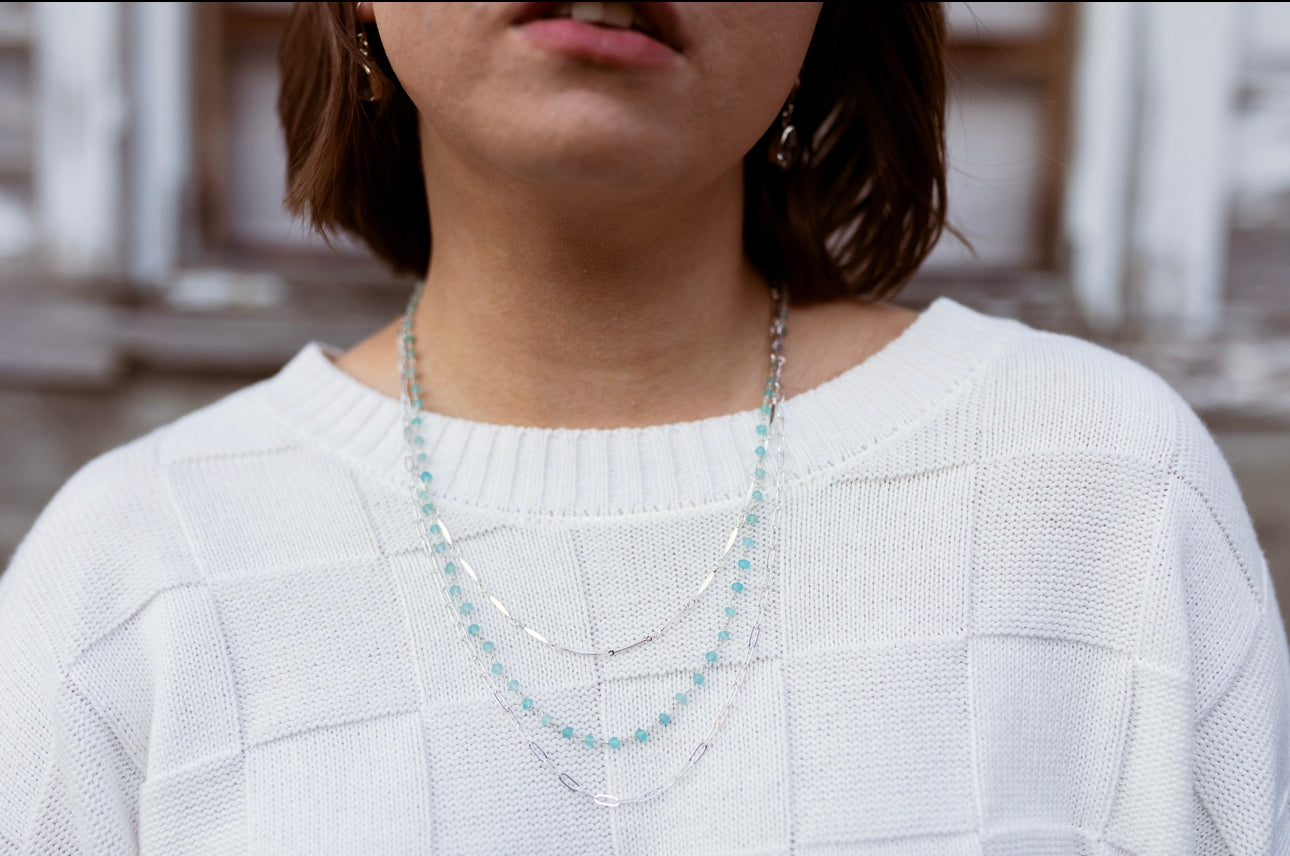 Load image into Gallery viewer, Lana Silver Chalcedony Necklace
