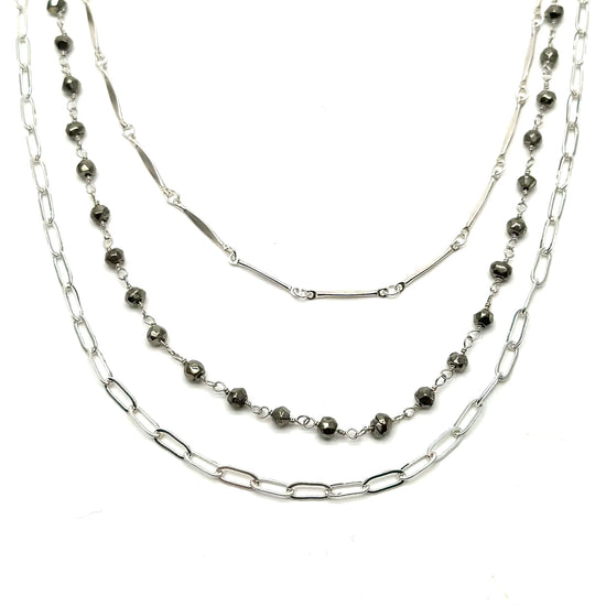 Load image into Gallery viewer, Lana Silver Pyrite Necklace
